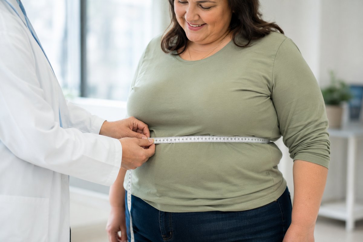 Medição da circunferência abdominal em consulta de emagrecimento